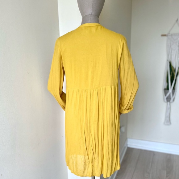 Boho Yellow Mini Dress - S - Picture 5 of 10